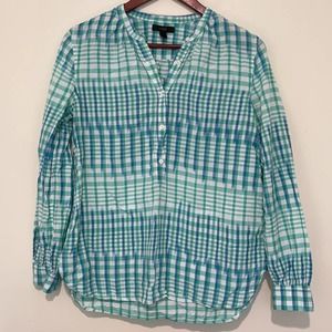 J. Crew half button, round neck blouse size 4